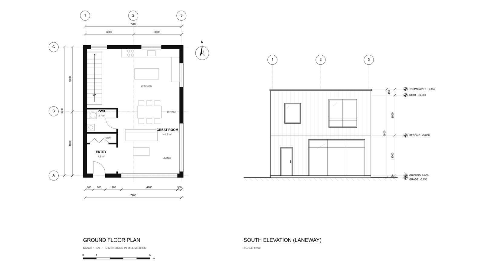 Residential plan and elevation