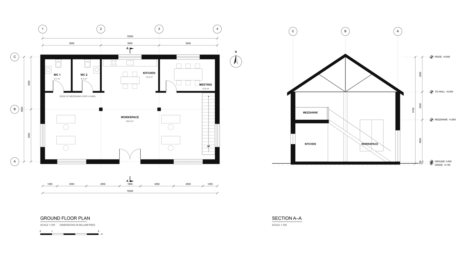 Adaptive reuse plan and elevation